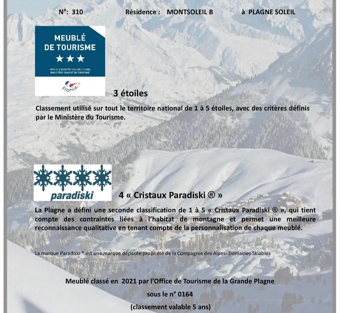 PLAGNE SOLEIL appart 5 pers - sud - skis aux pieds - vue piste La Plagne-Tarentaise Appartement